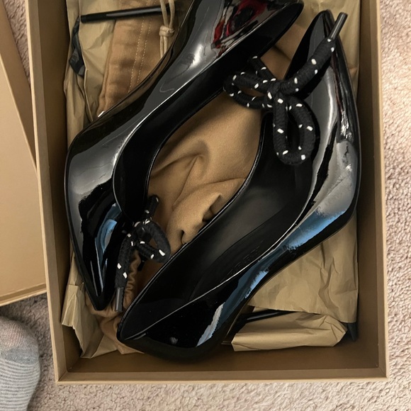 Burberry Black Patent Leather Heels with Studded Detail - Picture 1 of 5